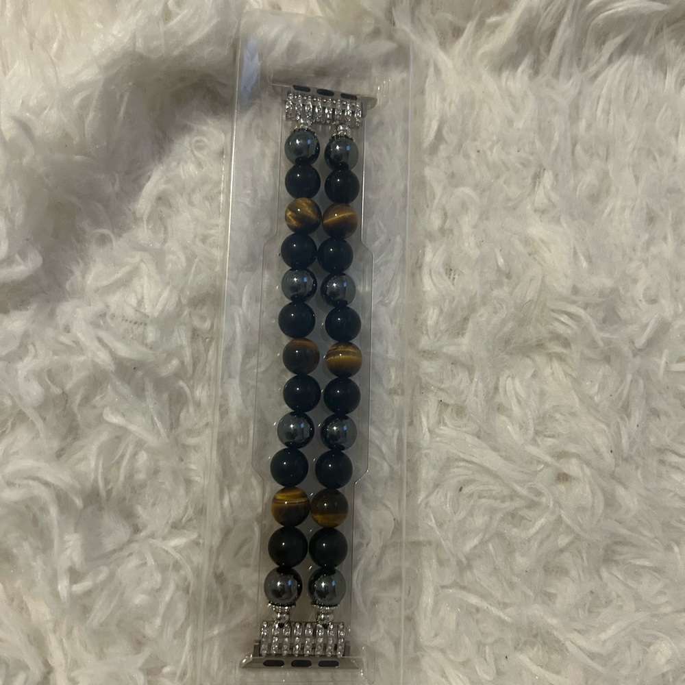 Apple Watch Black and Brown Beaded Band